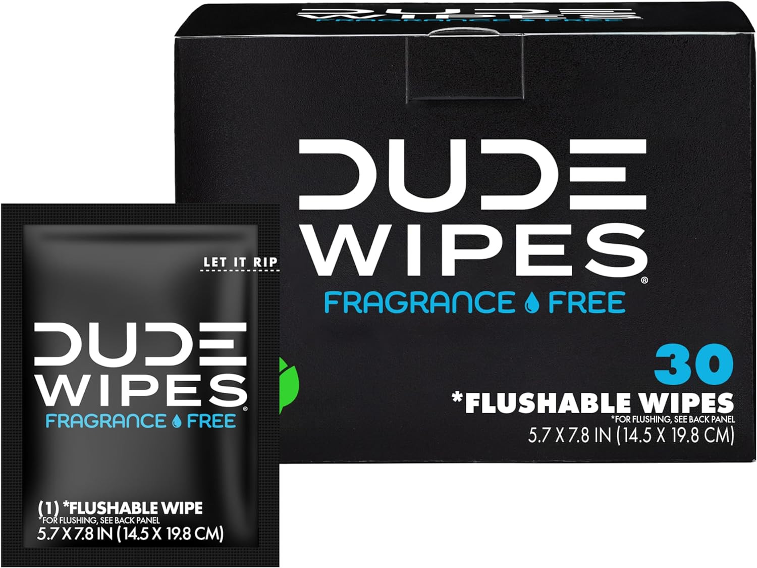 DUDE WIPES 30ct On-The-Go Flushable Wipes XL Adult Wet Wipes Aloe & Vitamin E