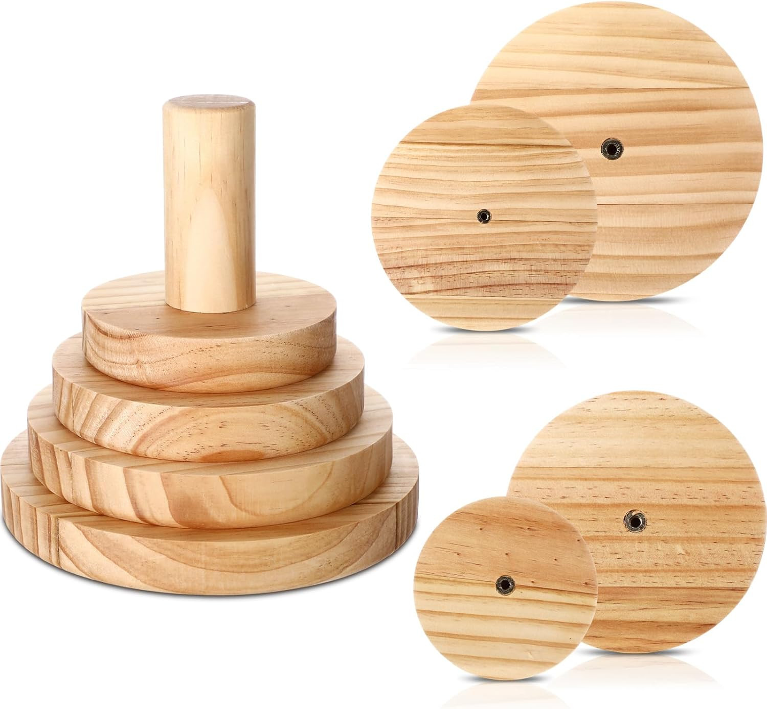 4 Pack Pottery Molds Plaster Molds Wood Pottery Tools with Handle for Ceramic To