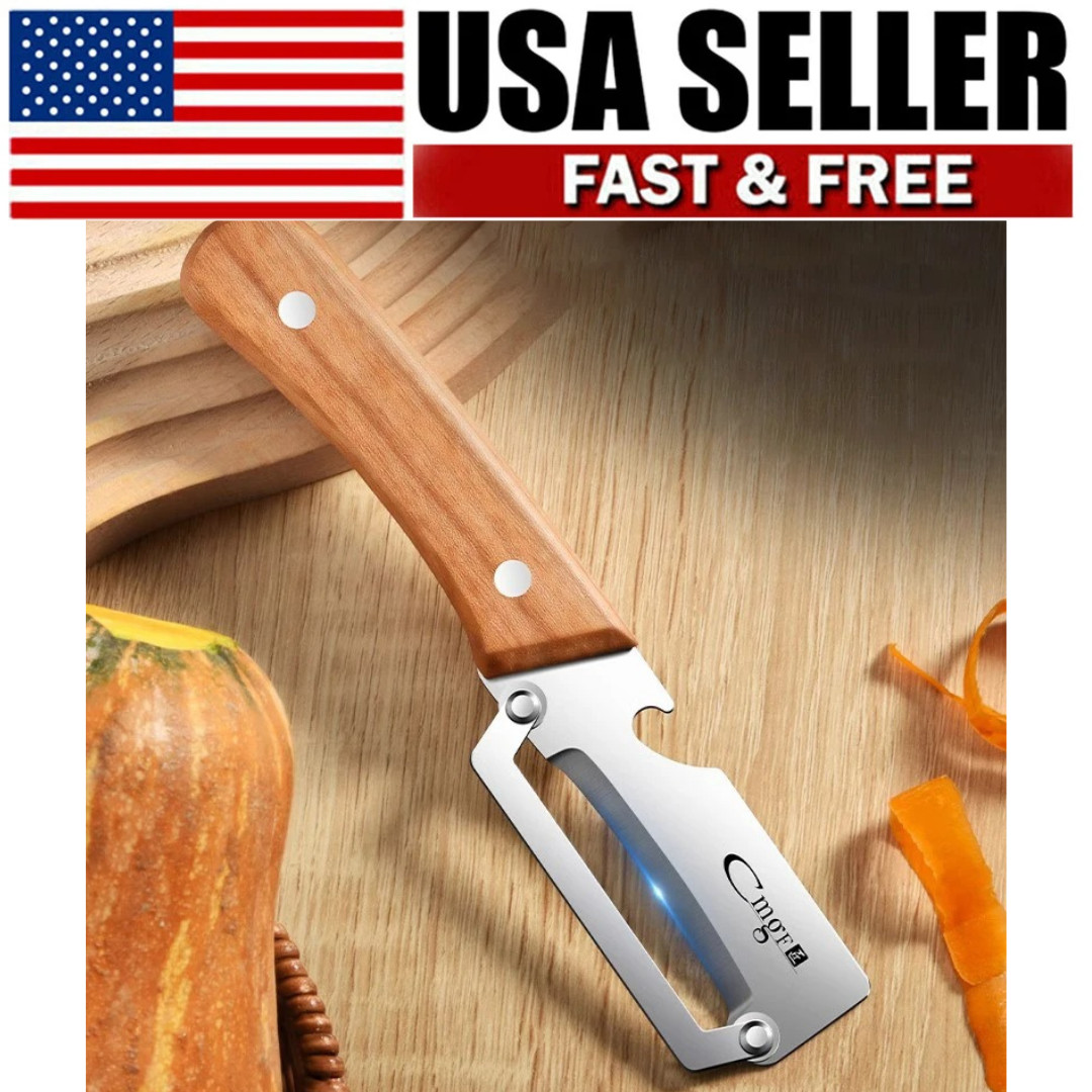 1 Pc Stainless Steel Peeler with Wooden Handle – Fruit & Vegetable Slicer-NEW