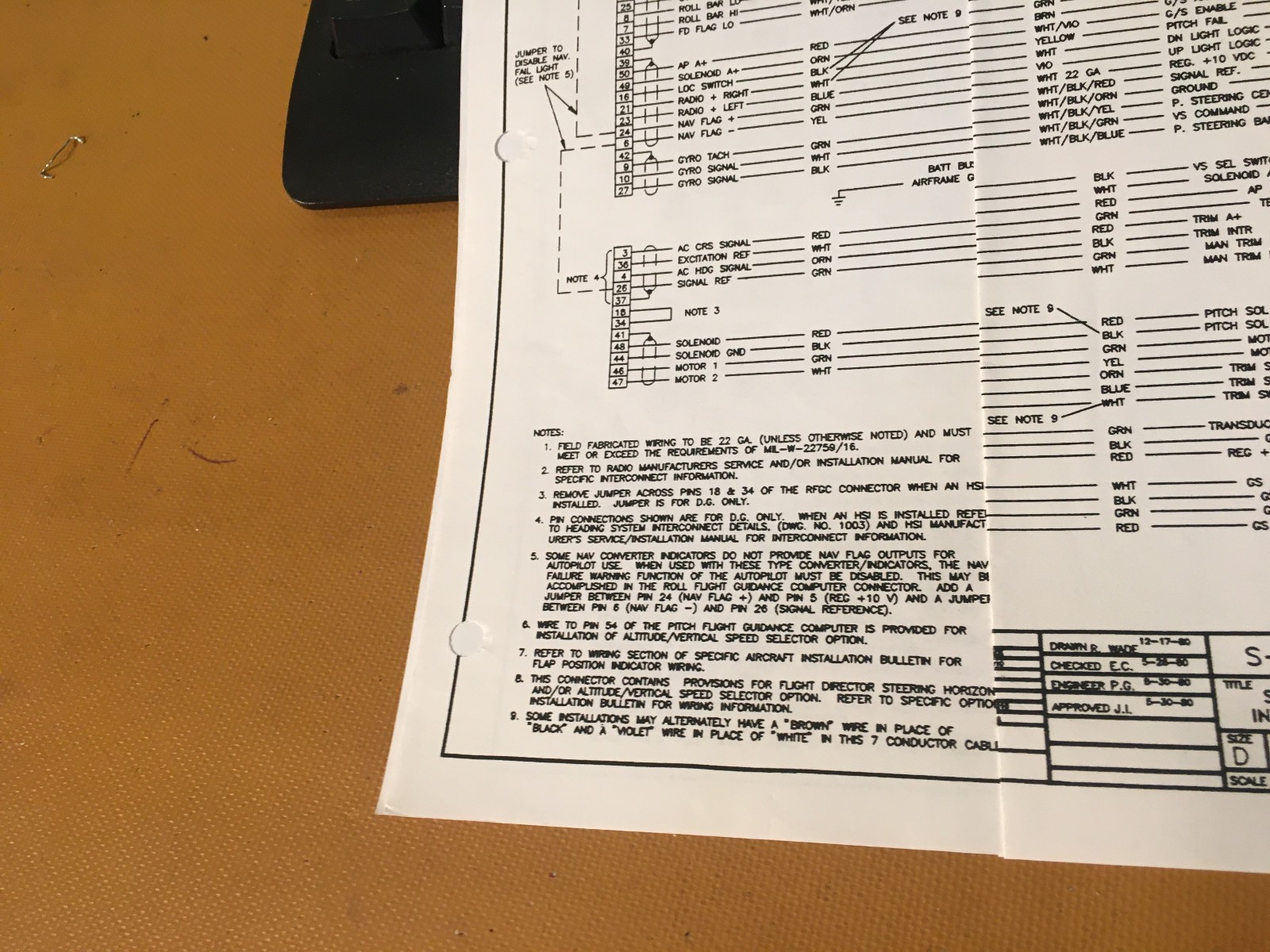 S-tec System 60-2 Autopilot Schematic, Installation Wiring Interconnect.