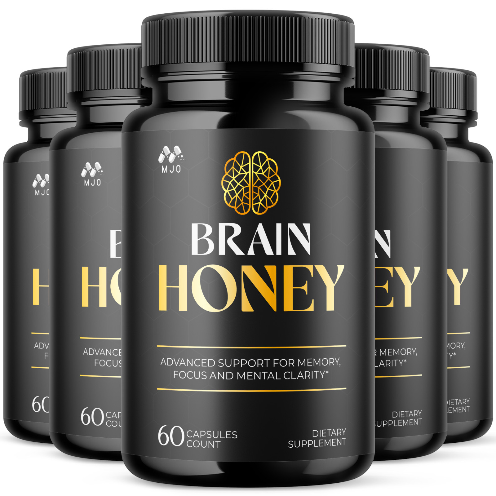 (5 Pack) Brain Honey Advanced Support Vitamin Supplement BrainHoney 300 Capsules