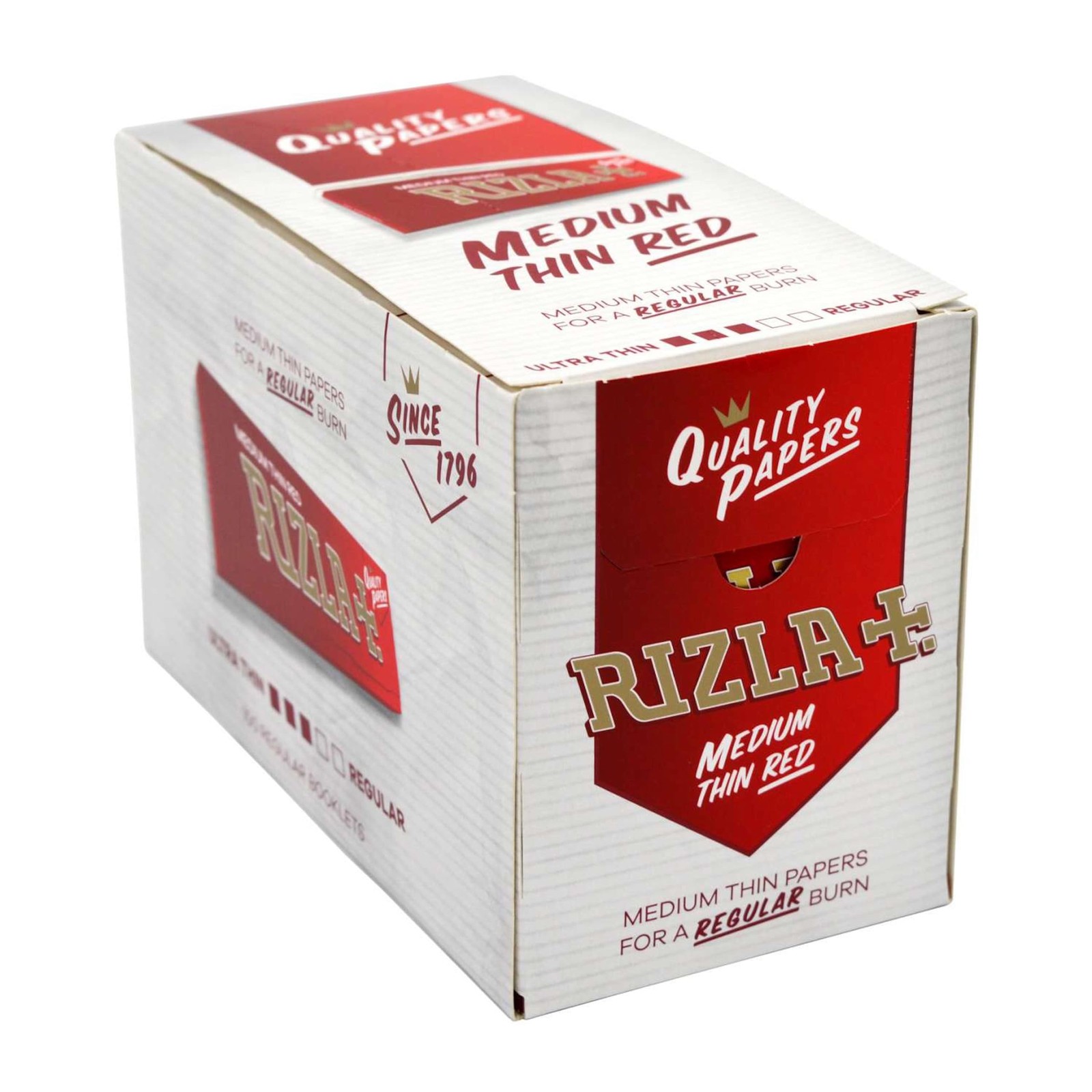 RIZLA Regular RED Rolling Paper - Full Box of 100 100 Count (Pack 1), Red