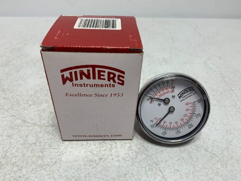 Winters TTD404 Tridicator 2.5" 0-75 PSI 70-320F 1/4" NPT Back