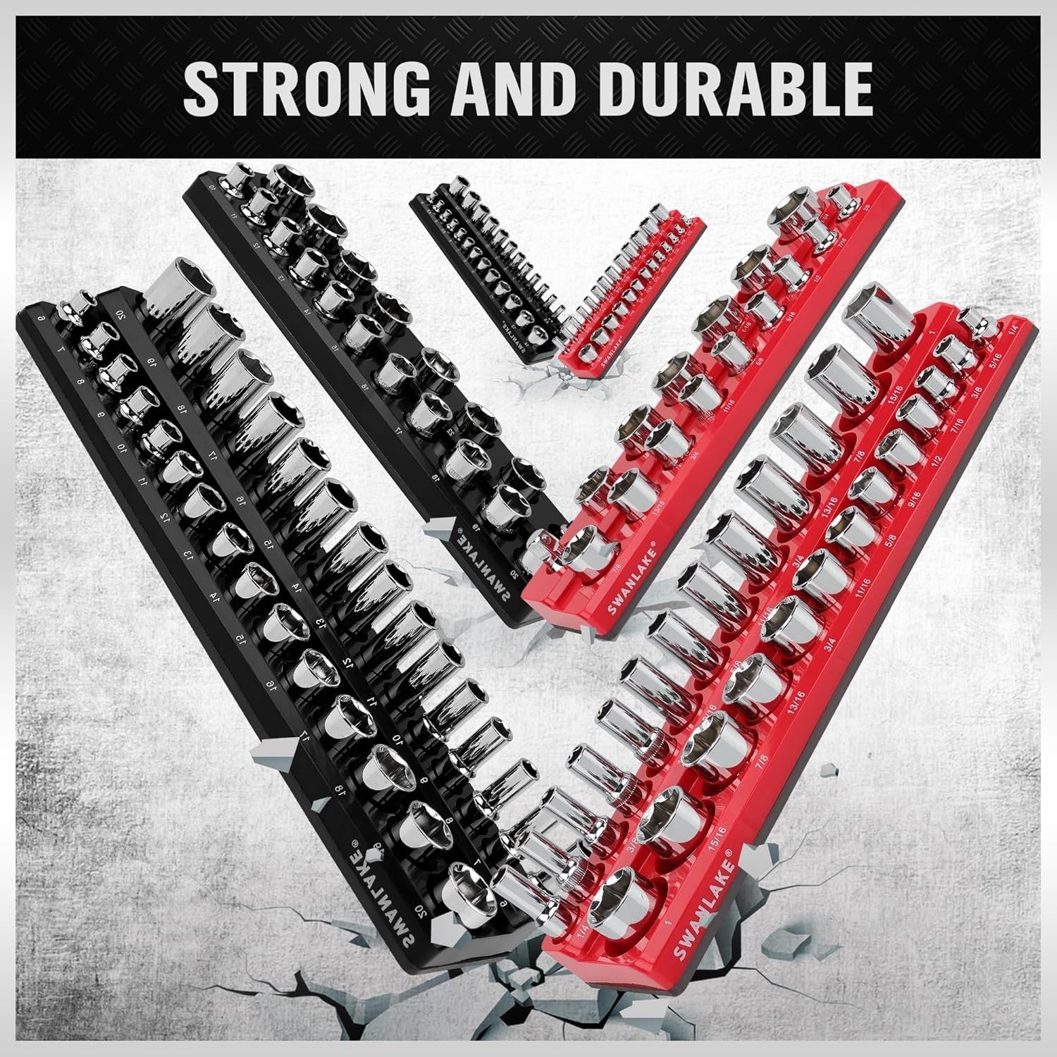 Socket Organizer Set with Magnetic Trays for Efficient Tool Storage - 6 PCS