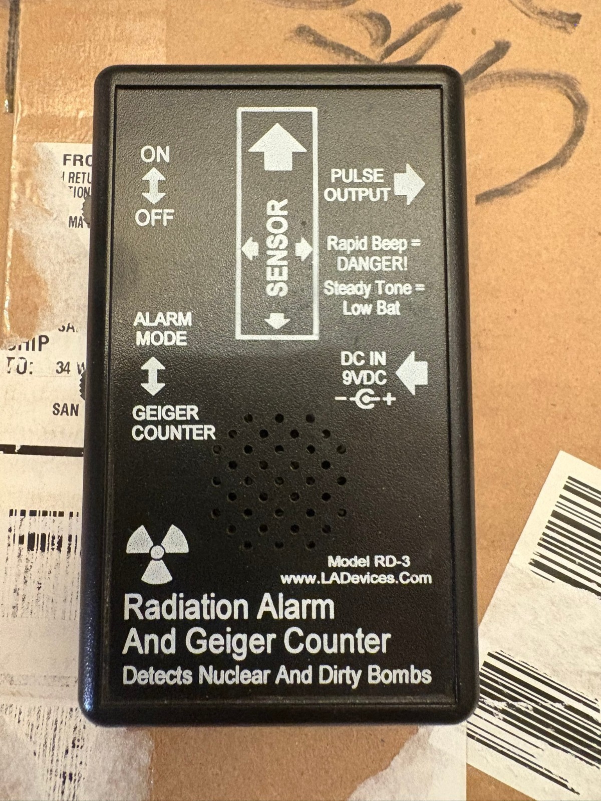 LA Devices RD3 Little Geiger Counter Radiation Alarm – Pulse Output Data Logging