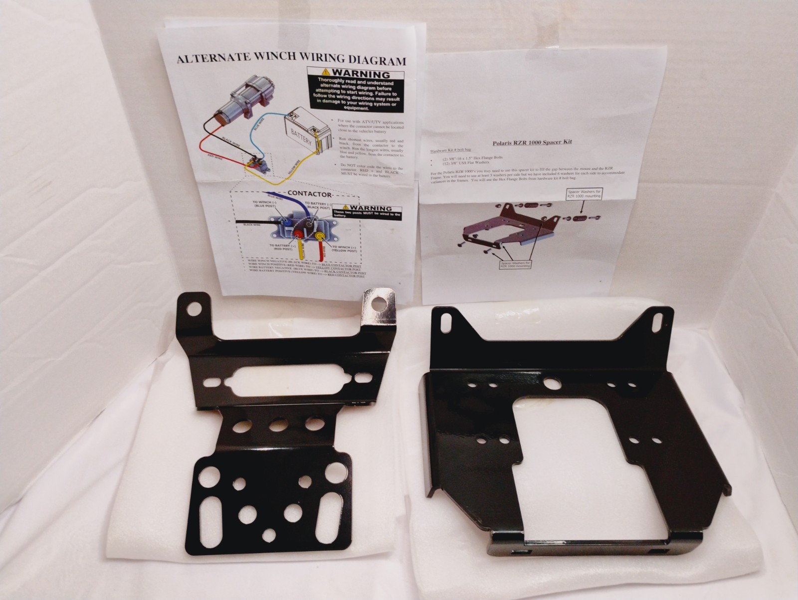 Heavy-Duty Steel Winch Mount Kit For Polaris RZR XP 1000 2014-2023. No Hardware