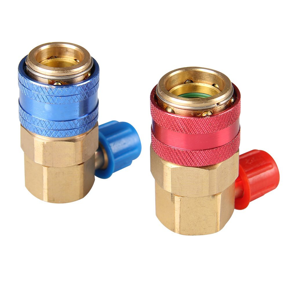 Brass Low High Quick Connector Adapter ACME Coupler Auto AC Manifold Gauge HVAC