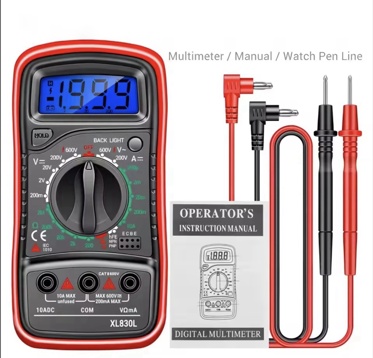 Digital Multimeter AC DC Voltmeter Ammeter Ohmmeter Volt Tester Meter XL830L USA