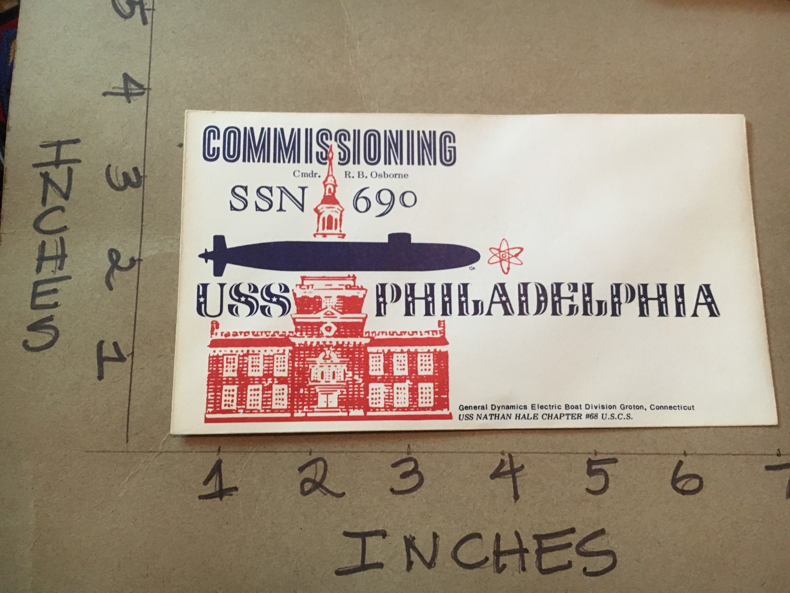 US Navy USS Philadelphia SSN 690 Submarine Commissioning & Launching Envelope