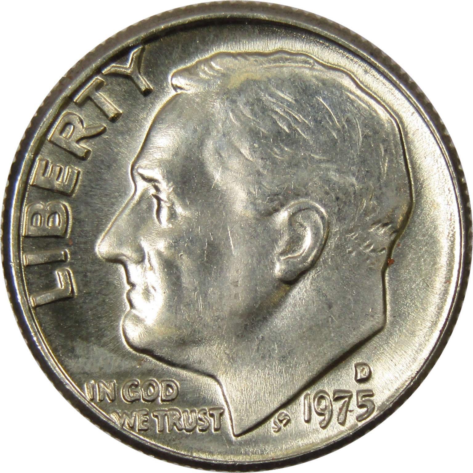 1975 D Roosevelt Dime Clad Uncirculated Mint State 10c Coin