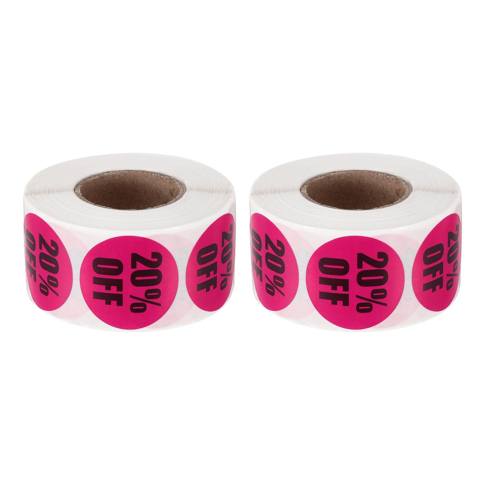 1000 Pcs 20% Off Stickers for Retail for Shops, Rose Red