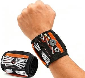 20-Magnet Wristband Tool Holder for Screws, Nails & Bits
