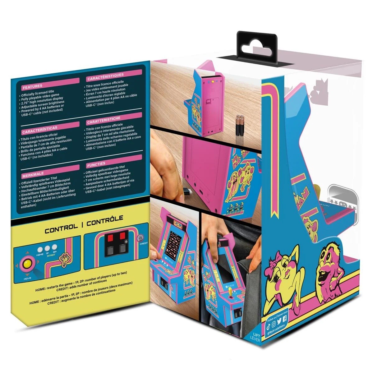 Ms Pac-Man My Arcade Micro Player PRO Mini Arcade Machine DGUNL-7009 Retro Game