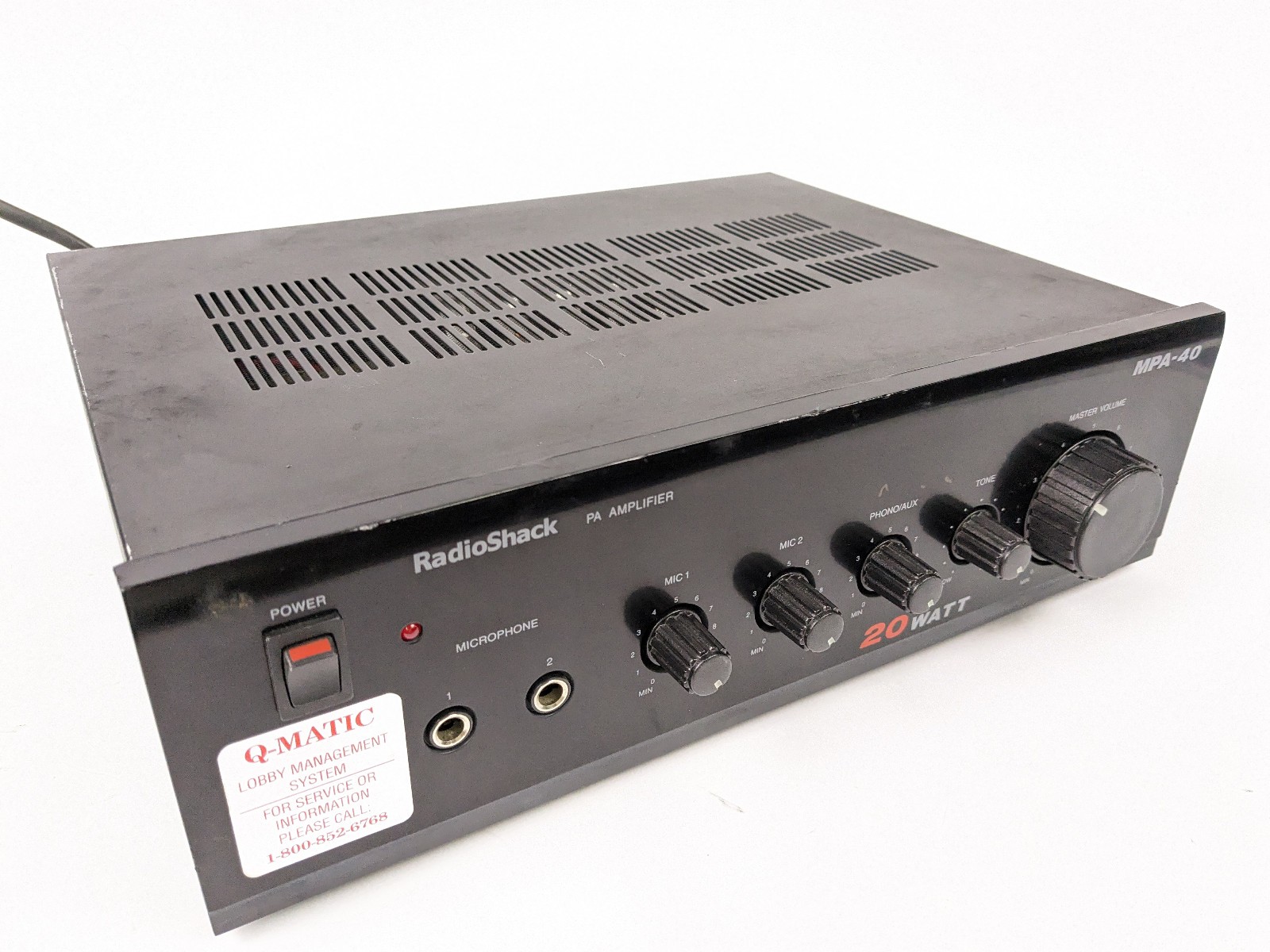 RadioShack MPA-40 20 Watt PA System Amplifier Lobby Management Cat 32-2001