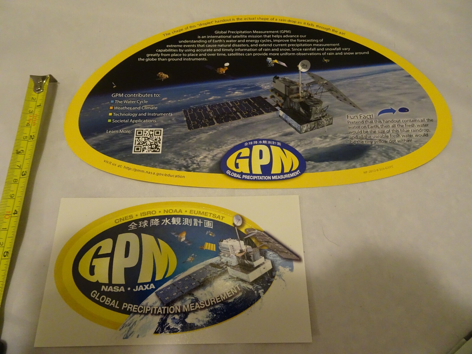 NASA Space Mission Global Precipitation Program flyer brochure and sticker