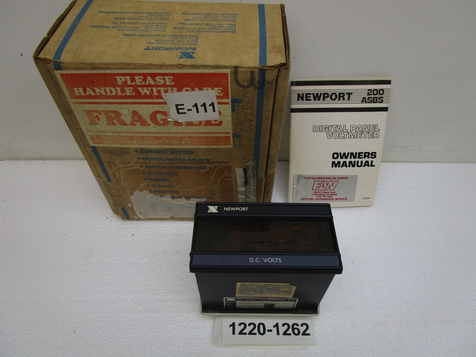 Newport DC Milli voltmeter 200AS-3 A2 D2  115 VAC 6 Watt Reconditioned