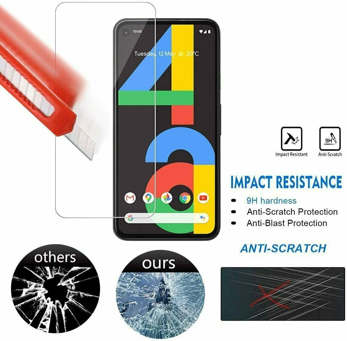 2-Pack Tempered Glass Screen Protector For Google Pixel 3XL 3A 4 / 4A 4G /4A 5G