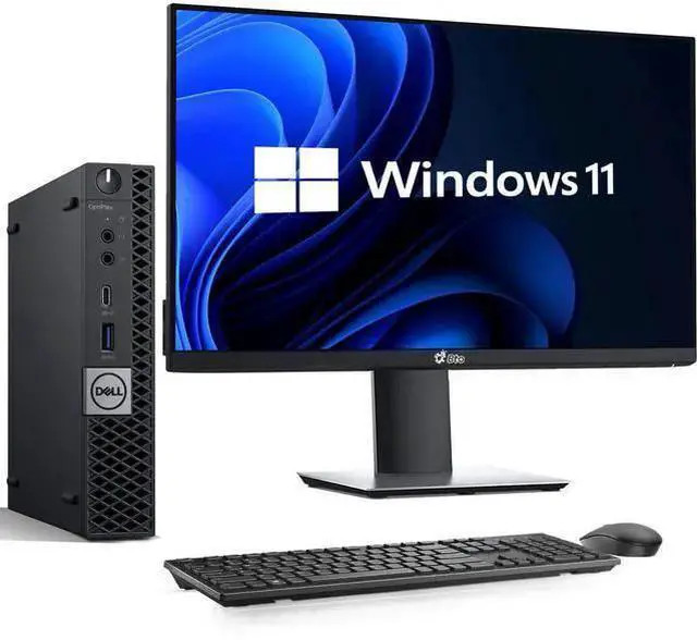 DELL 7050 Desktop Mini i5-7500T 8GB RAM 512GB SSD W11 Pro 24 in Monitor