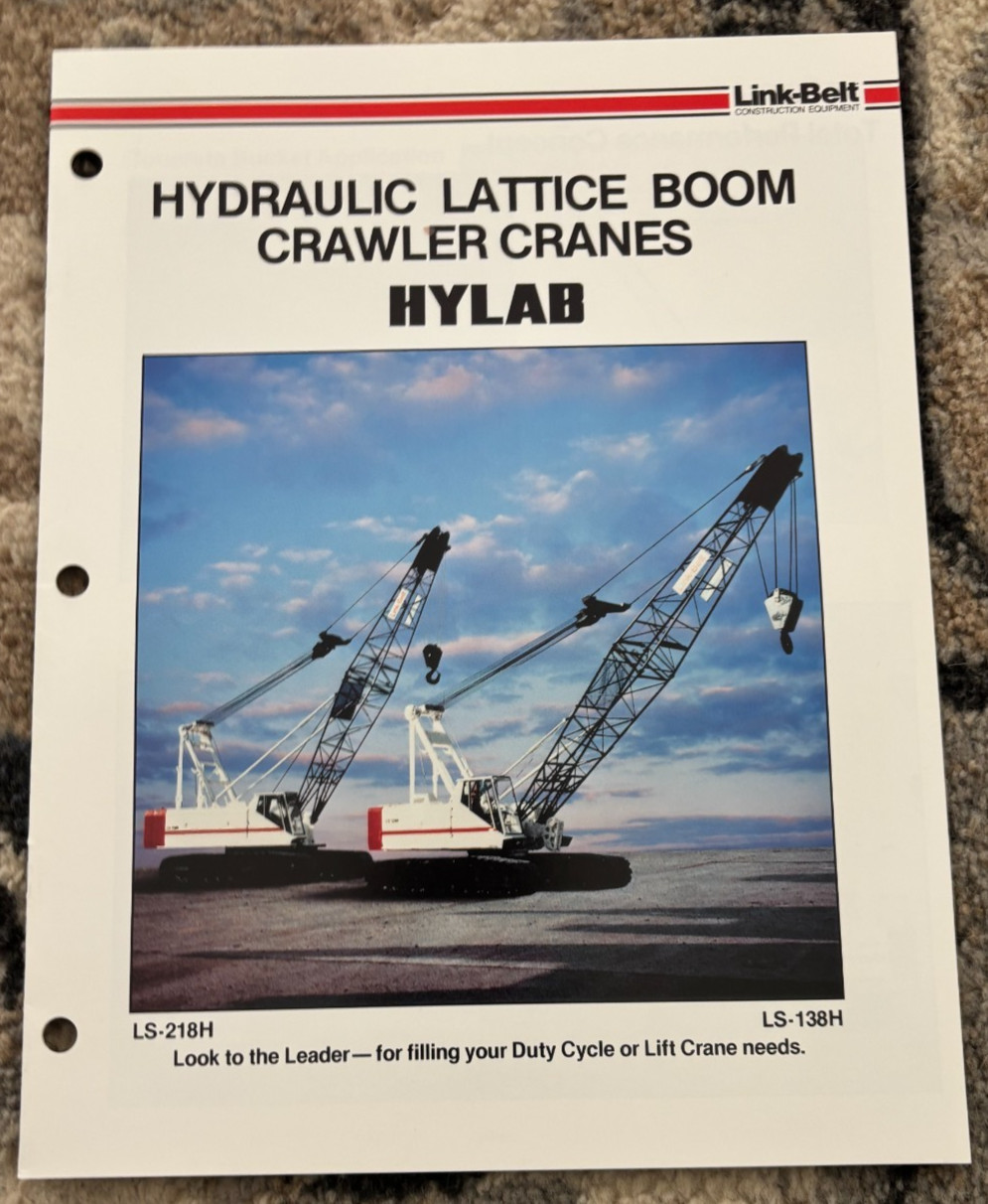 Link Belt Hydraulic Lattice Boom Crawler Cranes Hylab Brochure AMIL25