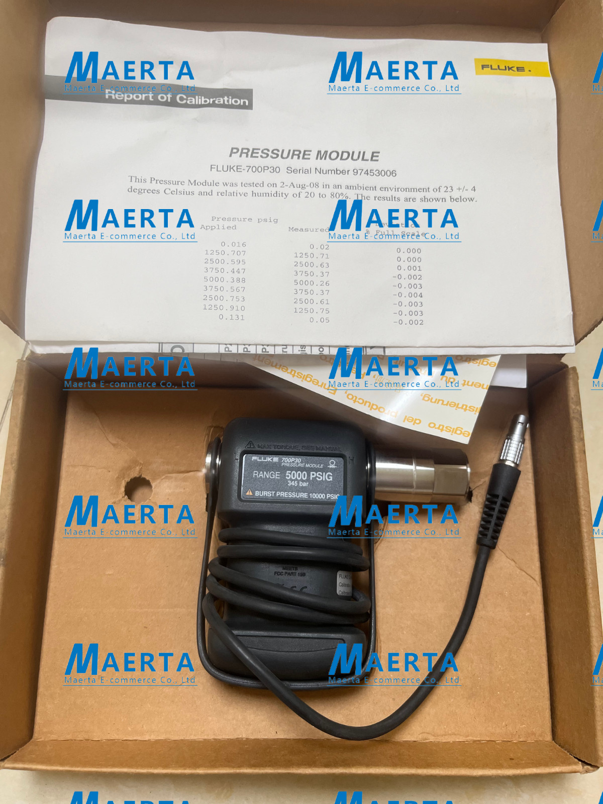SHIP FedEx 1PCS NEW FLUKE 700P30 PRESSURE MODULE RANGE 5000 PSIG 345 BAR