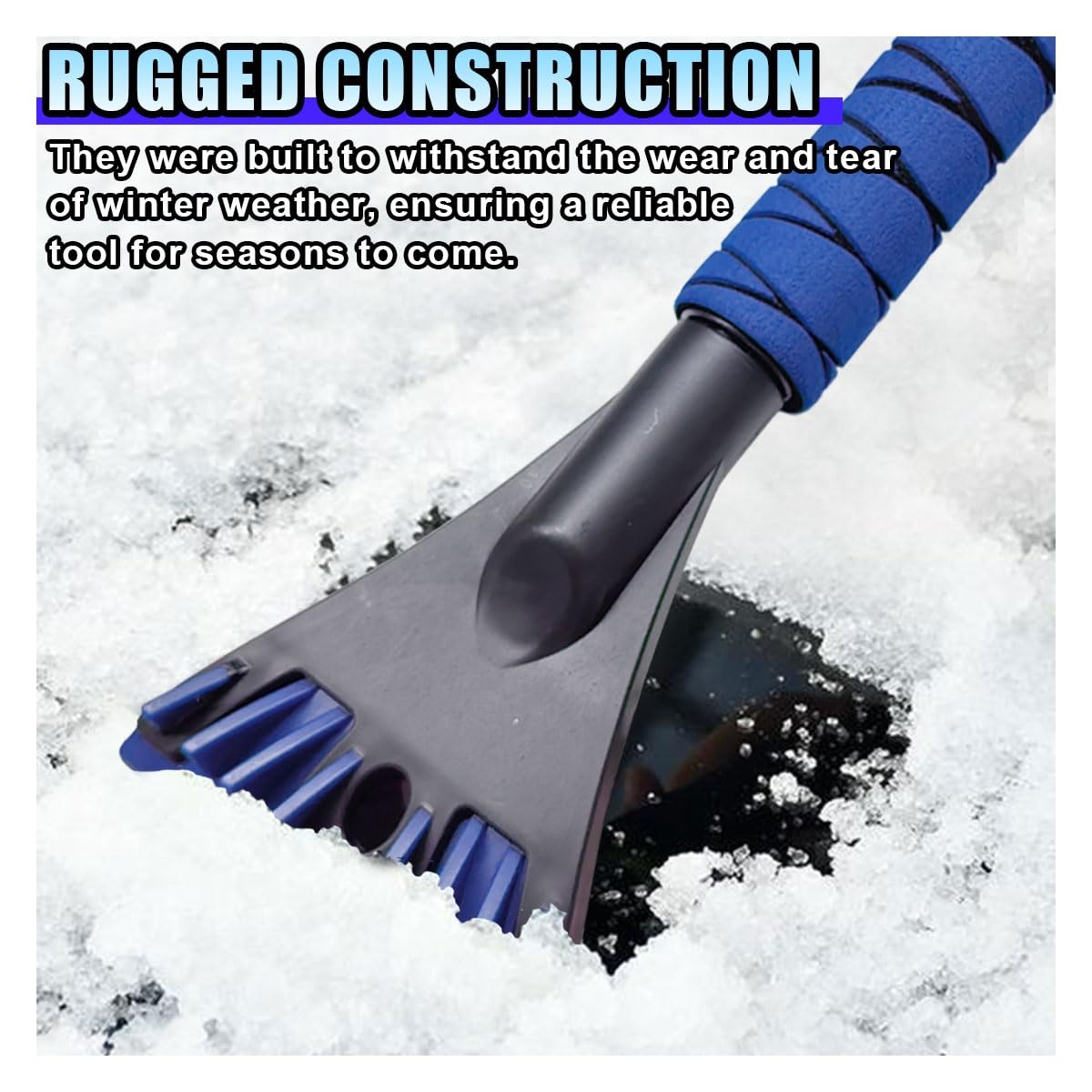 Ice Scraper for Car Windshield, No Scratch Window 12.53×4.23 inch, Blue