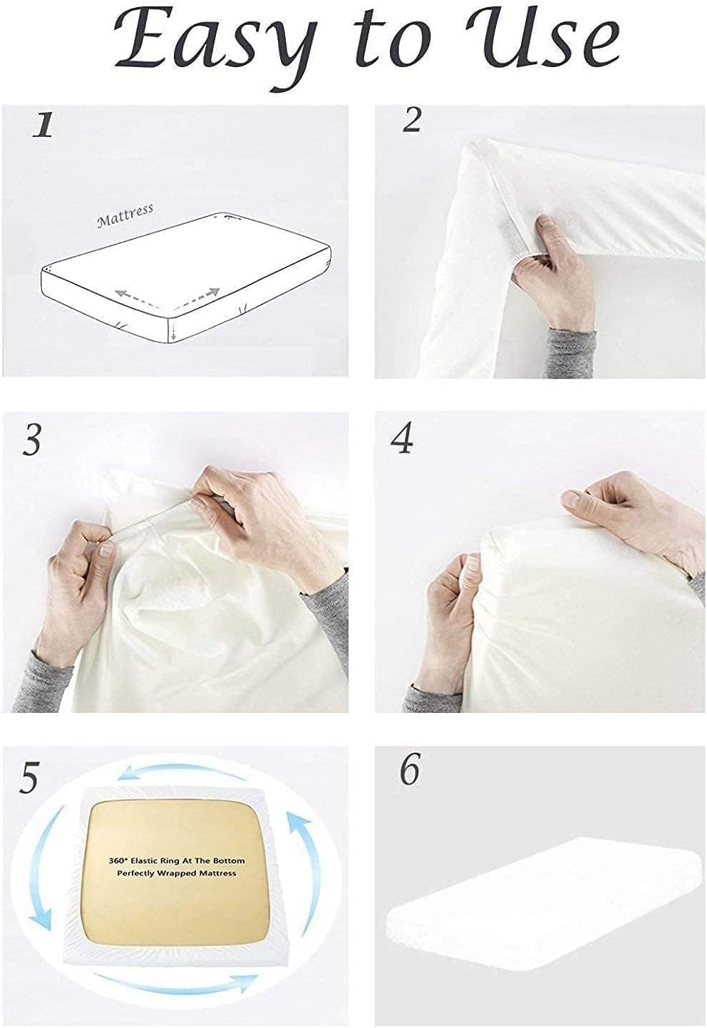 Flex Top King Fitted Sheets for Sleep Number Bed, 1-Piece Half Split King Fit...