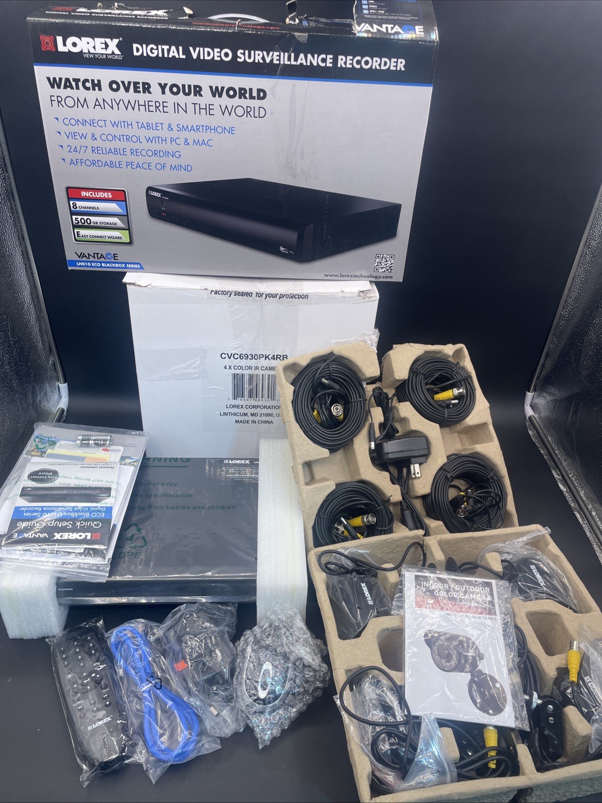 New Lorex Digital Video Surveillance Recorder Model LH018000 Plus 4 Cameras
