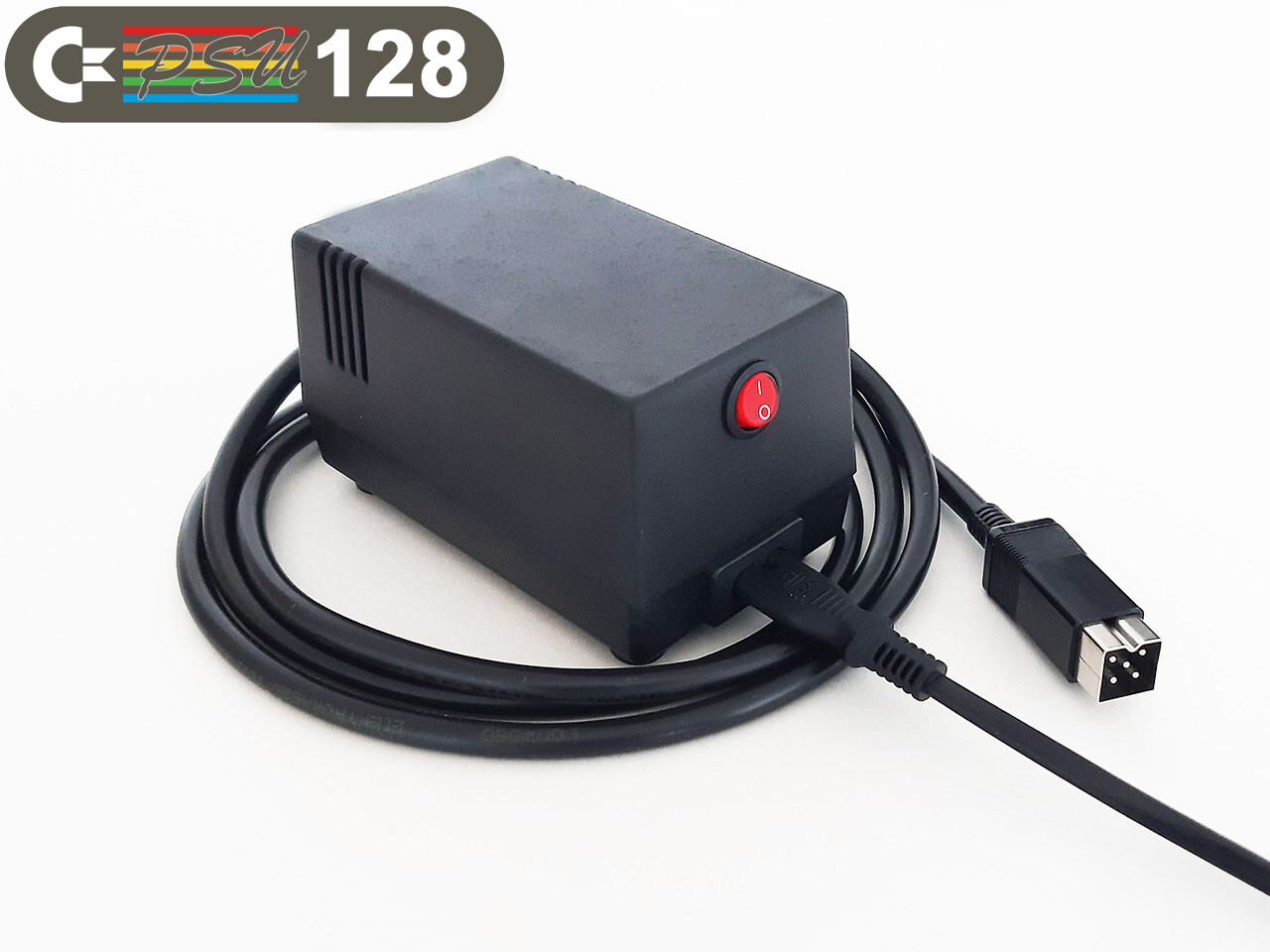 C128 PSU - COMMODORE 128 power supply - 30 Watt, LED, POWER SWITCH (US plug)