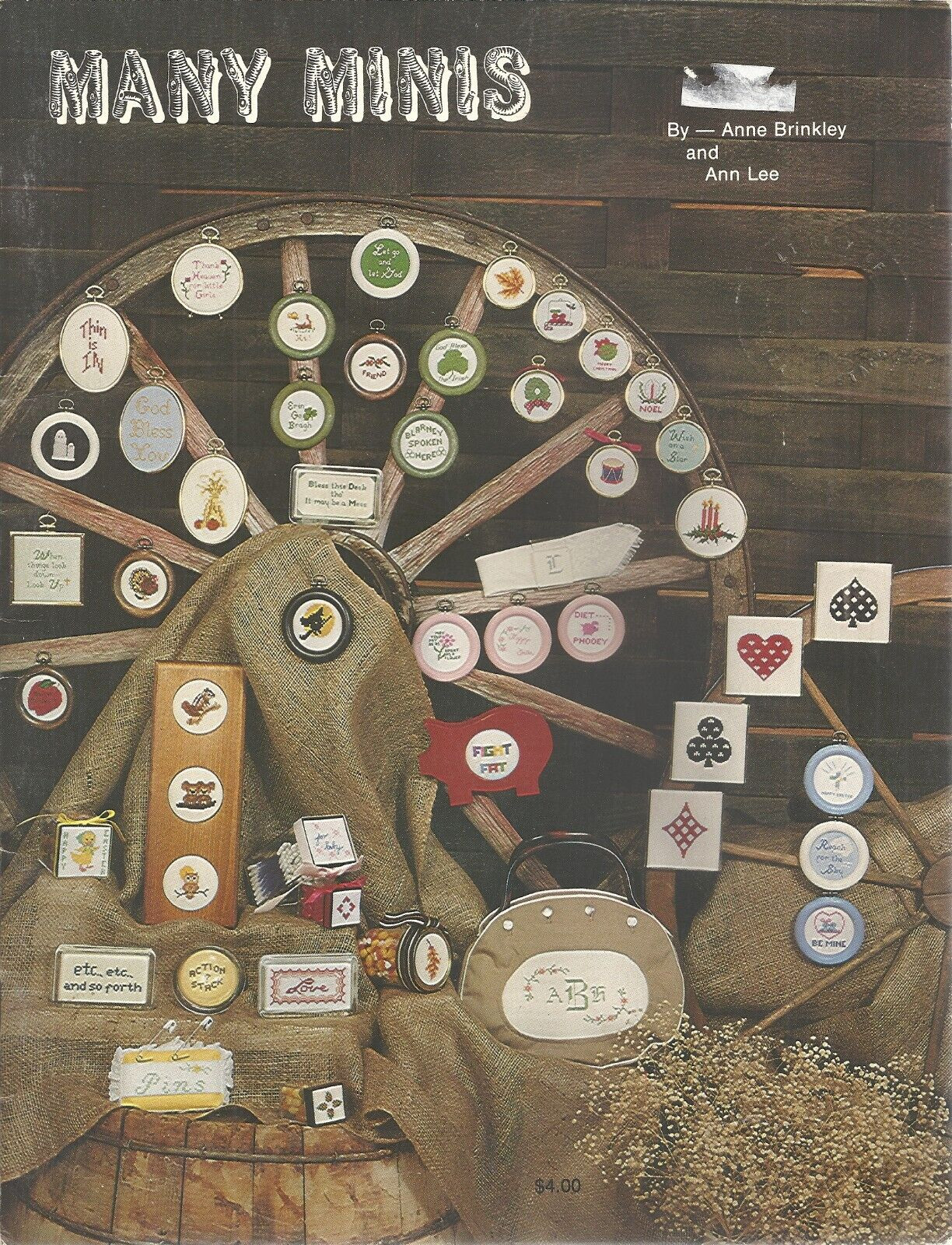 ANN LEE DESIGNS MANY MINIS  COUNTED CROSS STITCH LEAFLET ©1980