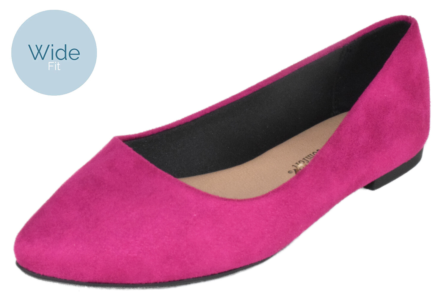 CityClassified Women Flat Shoes Wide Width Fit Pointy Toe Hot Pink Fuchsia HOLD