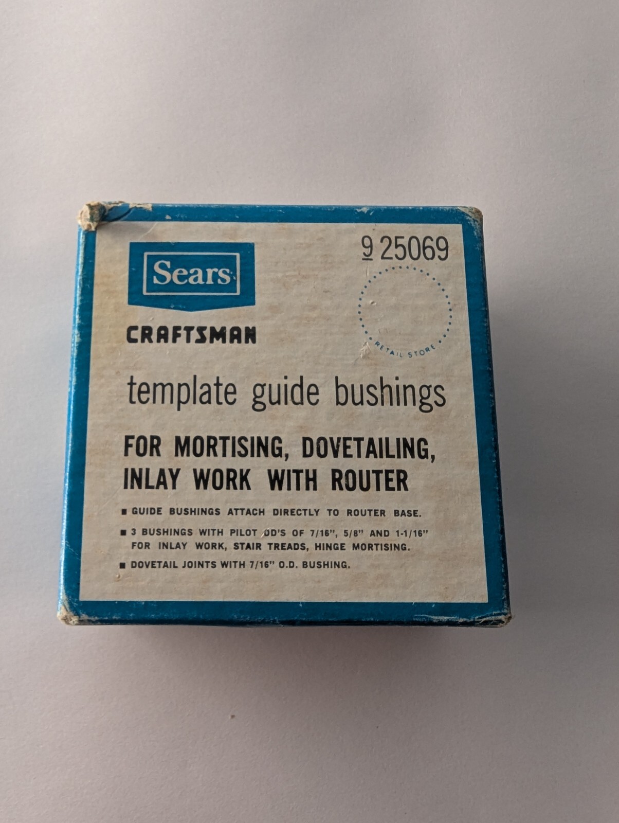 Vintage Sears Craftsman 9-25069 Router Template Guide Bushings (3) MADE IN USA!!