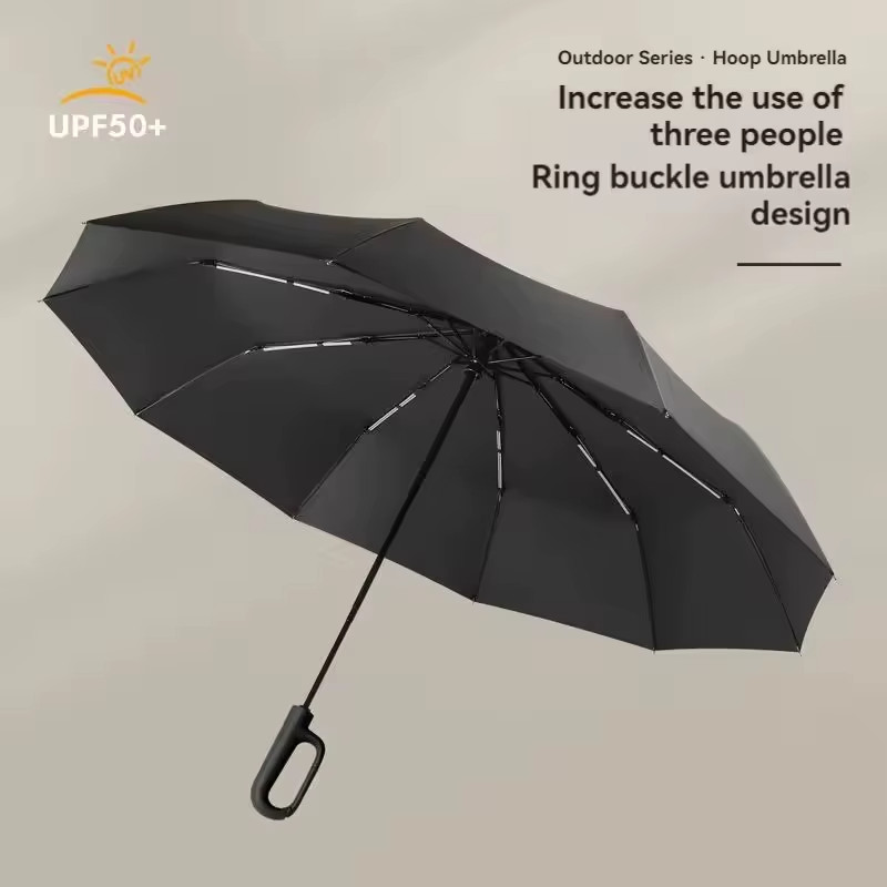 Automatic Windproof Folding Umbrella Compact Anti-UV Sun & Rain Travel Umbrella