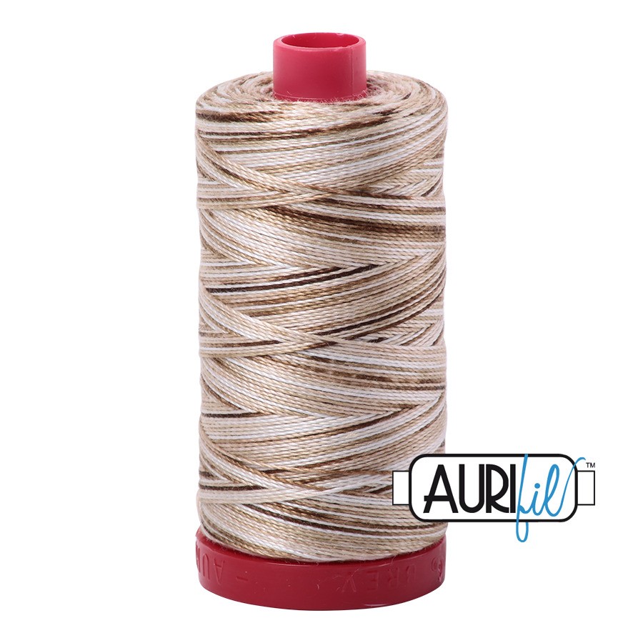 Nutty Nougat - Variegated 4667 | 12wt Large Spool 325M / 356Y | Aurifil