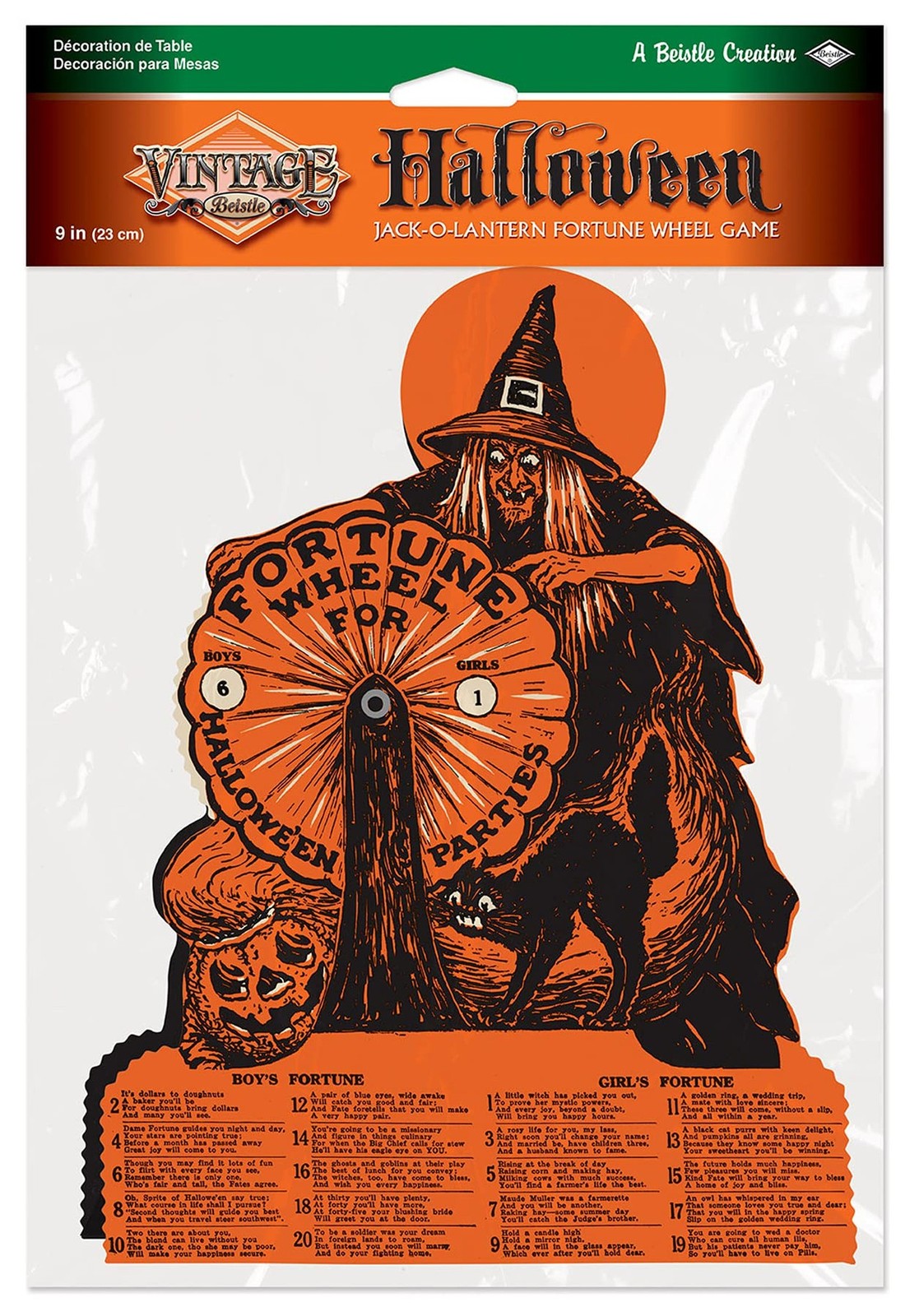 Witch Fortune Wheel Game, 9.25" x 6.75"