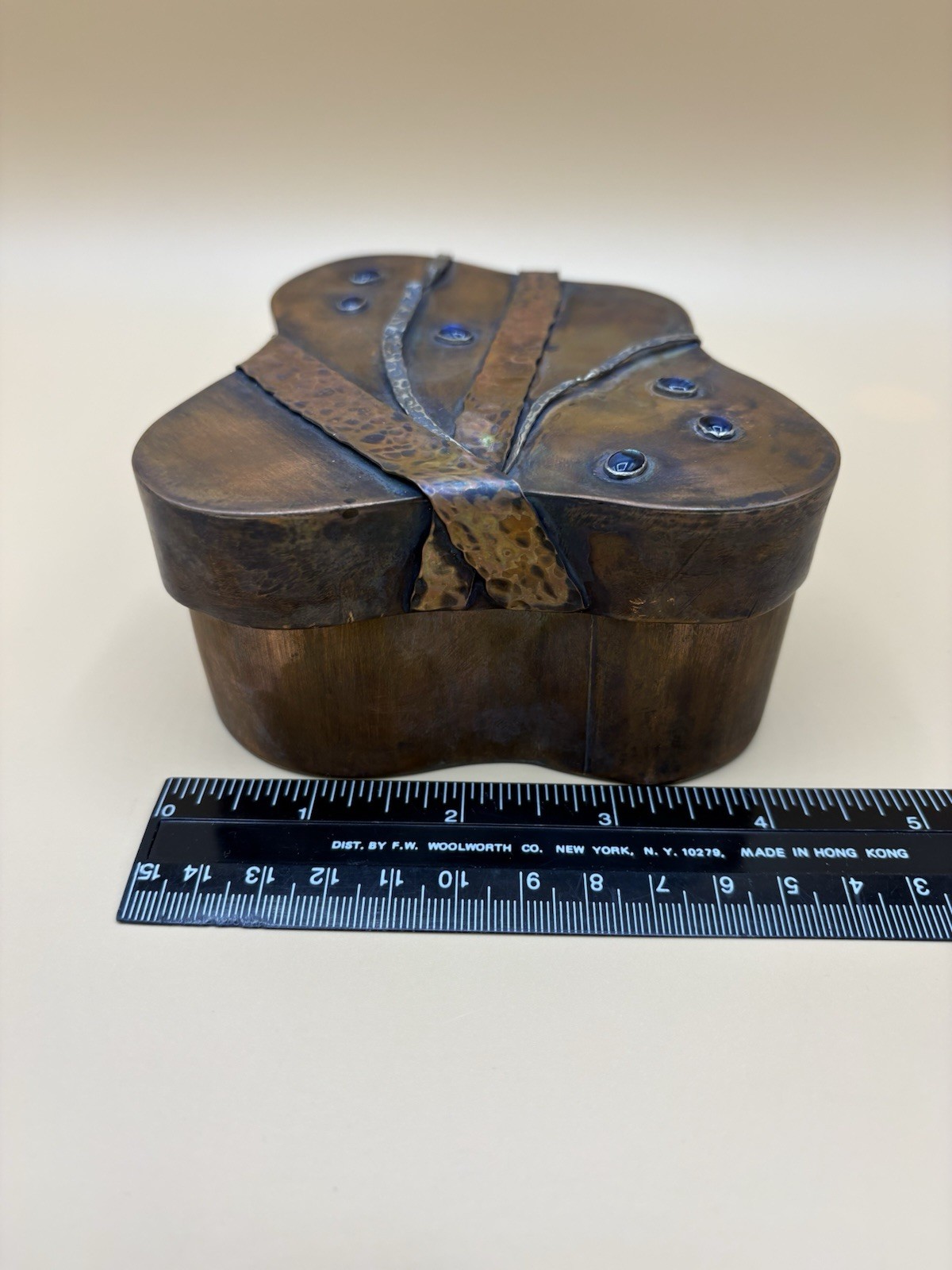Hand Crafted Lidded Copper Box, Amoeba Shape