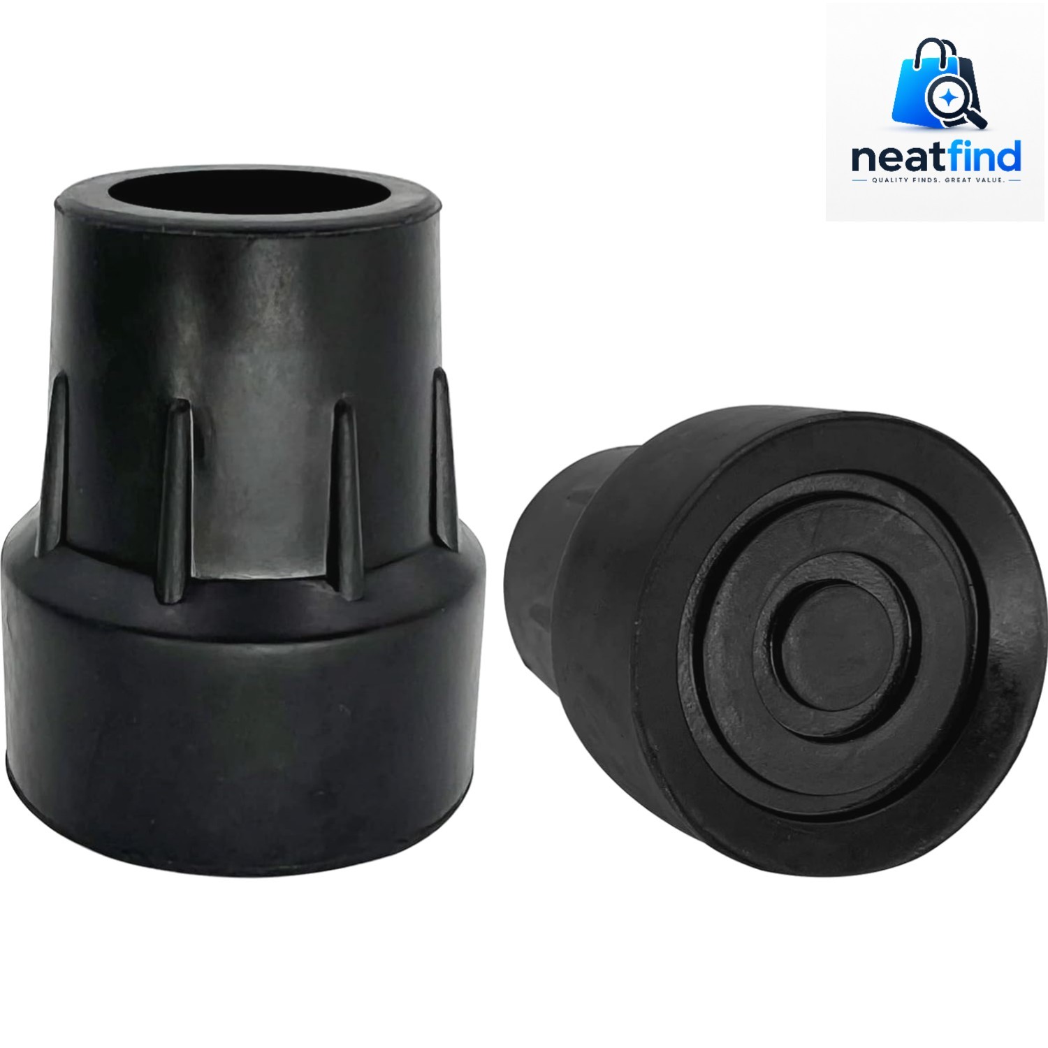 Replacement Cane Tips, Black, 1 inch