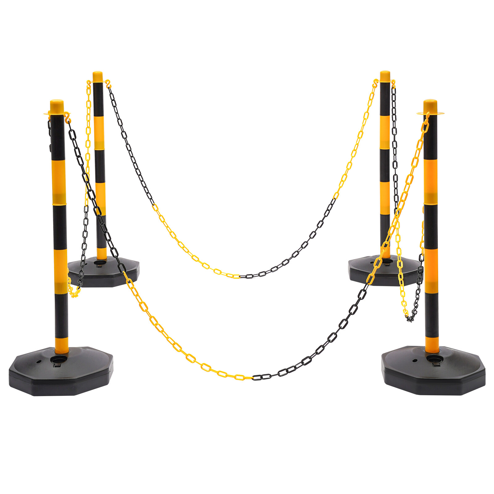Traffic Delineator Post Cone Plastic Stanchion Post Set Crowd Control Stands