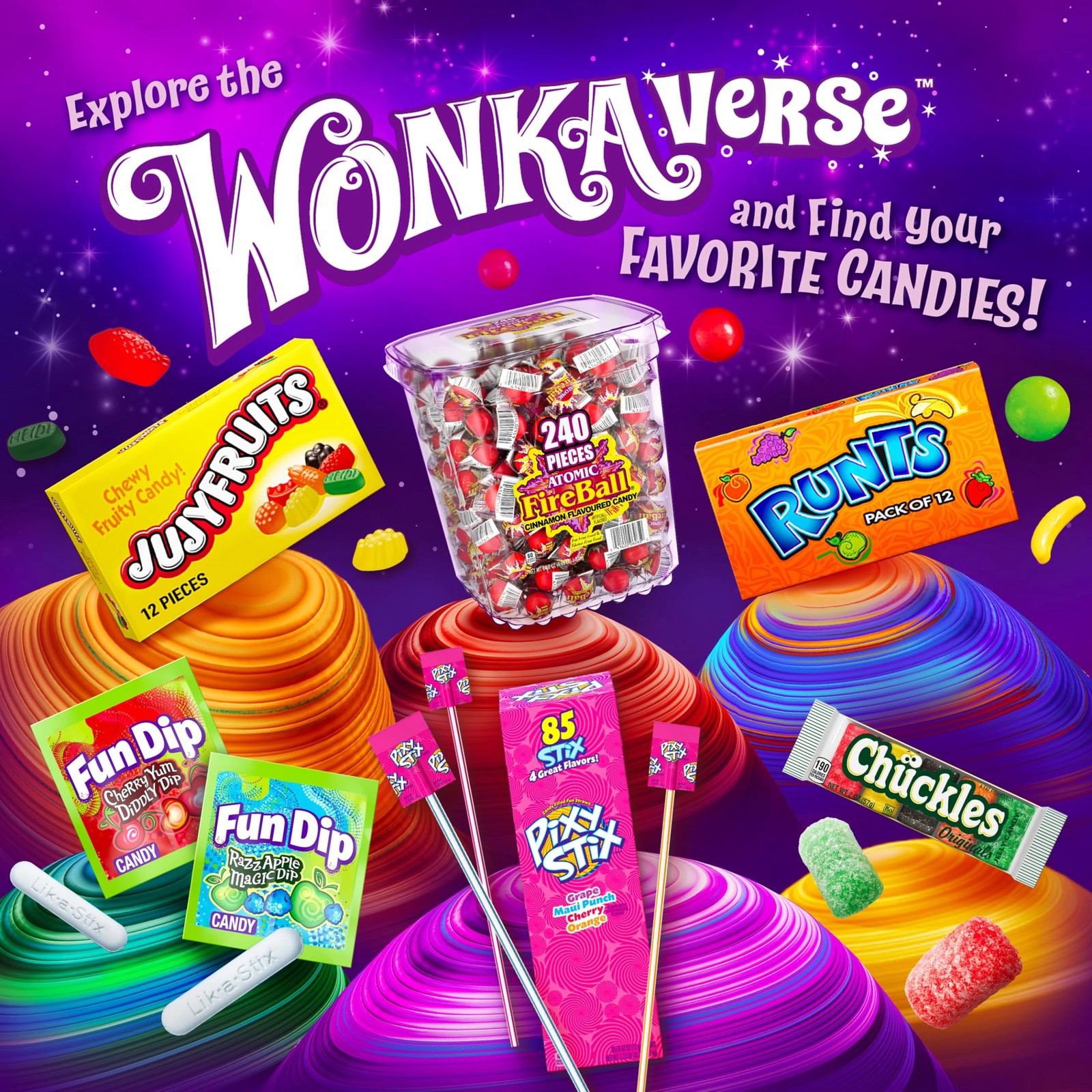 Everlasting Gobstopper, Candy, Jawbreaker Candy, 5 oz (12 ct)