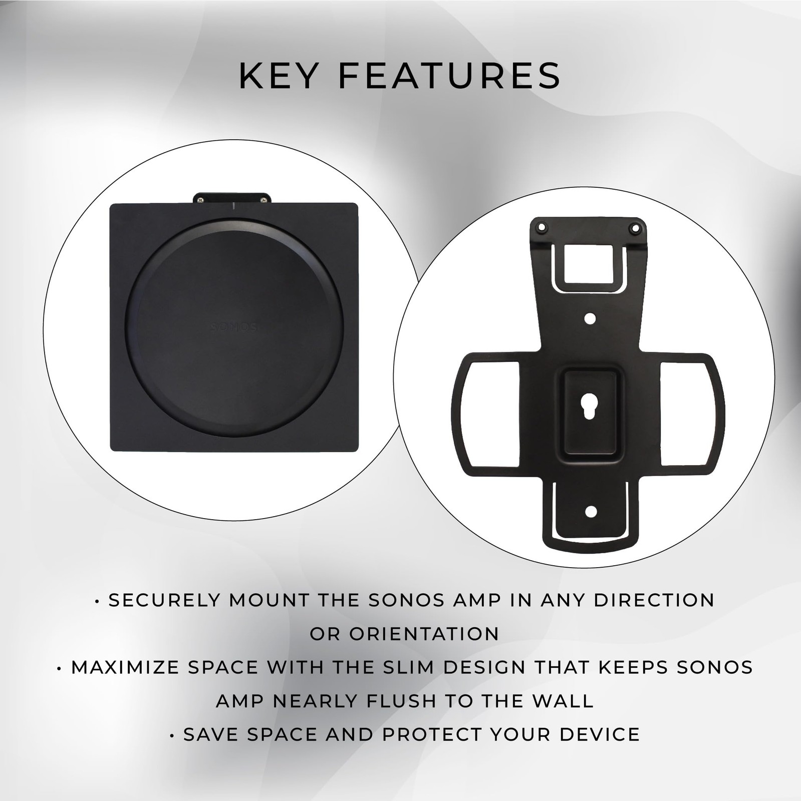Wall Mount Compatible with Sonos Amp Wall Mount, Mounting Bracket for Sonos Wire