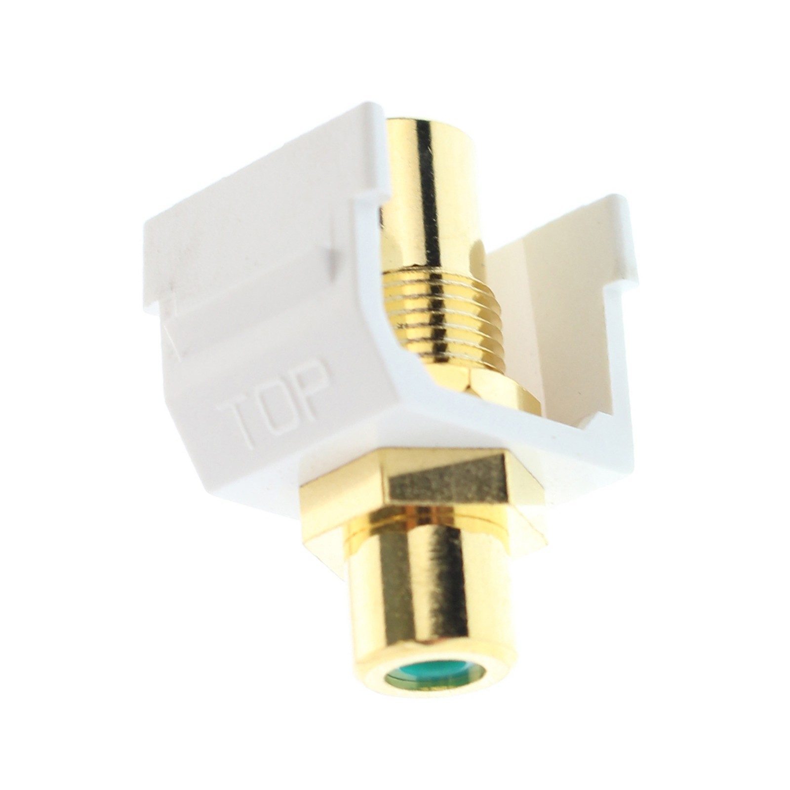 HUBBELL SFRCWFFW AV CONNECTOR RCA GOLD PASS-THRU, RCA INSERT, WHITE/WHITE