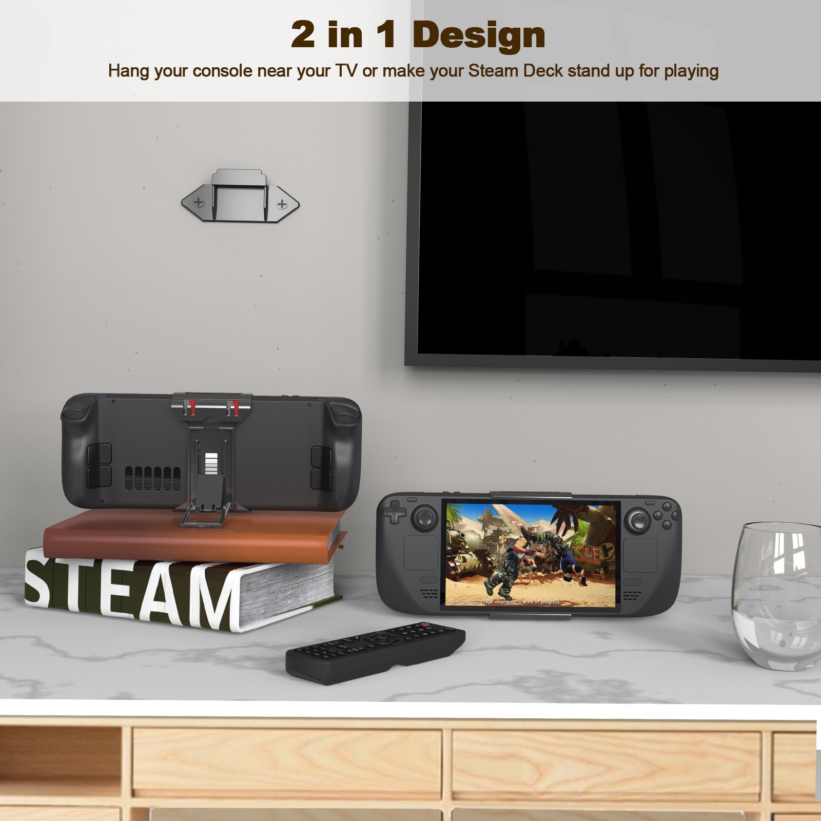 Console Desktop Holder Wall-Mounted TF Card Storage Bracket Kit For Steam Deck