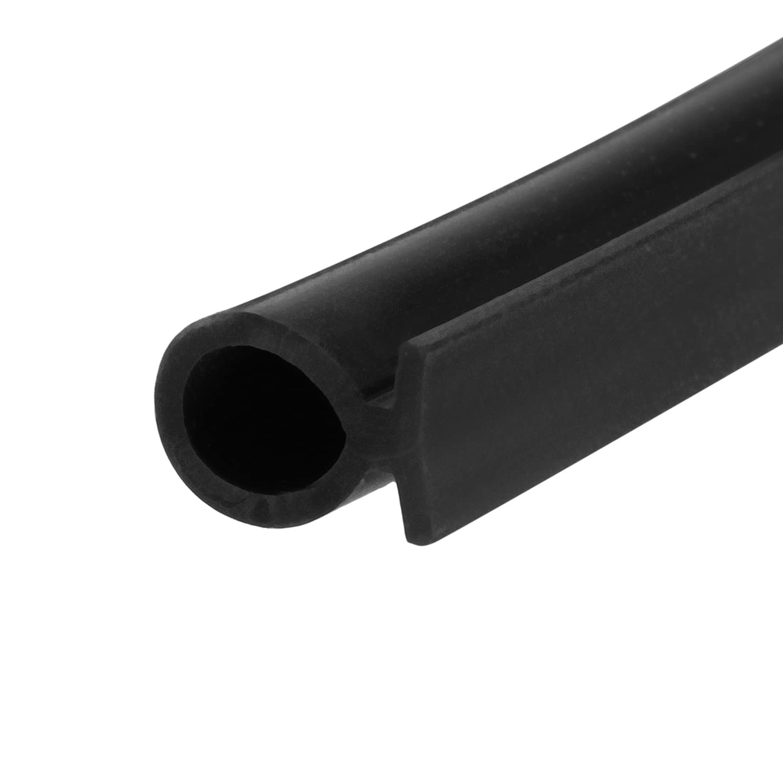 3 Meter Black 7mm Bulb Type Window Weatherstrip Silicone T-Slot Mount Seal