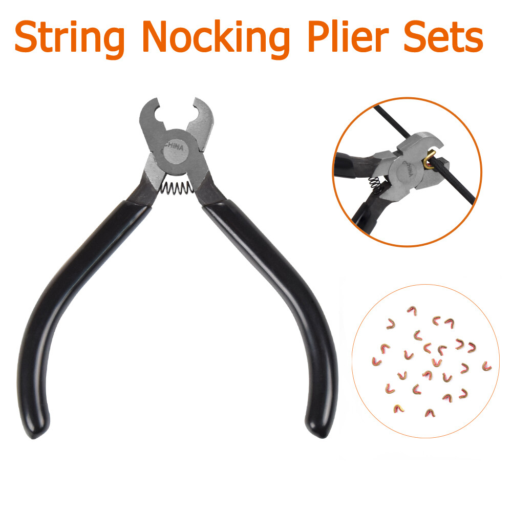 Archery String Nocking Buckle Plier with 4 BowString Nocks Tool set Various Bows
