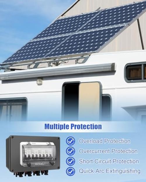 Solar Panel Disconnect Switch DC Circuit Breaker Box, 4 String 32 Amp