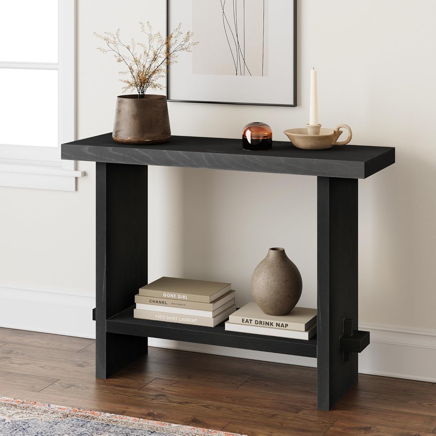 Virgo Wood Accent Storage Console Sofa Table Entryway Hallway/Living Room