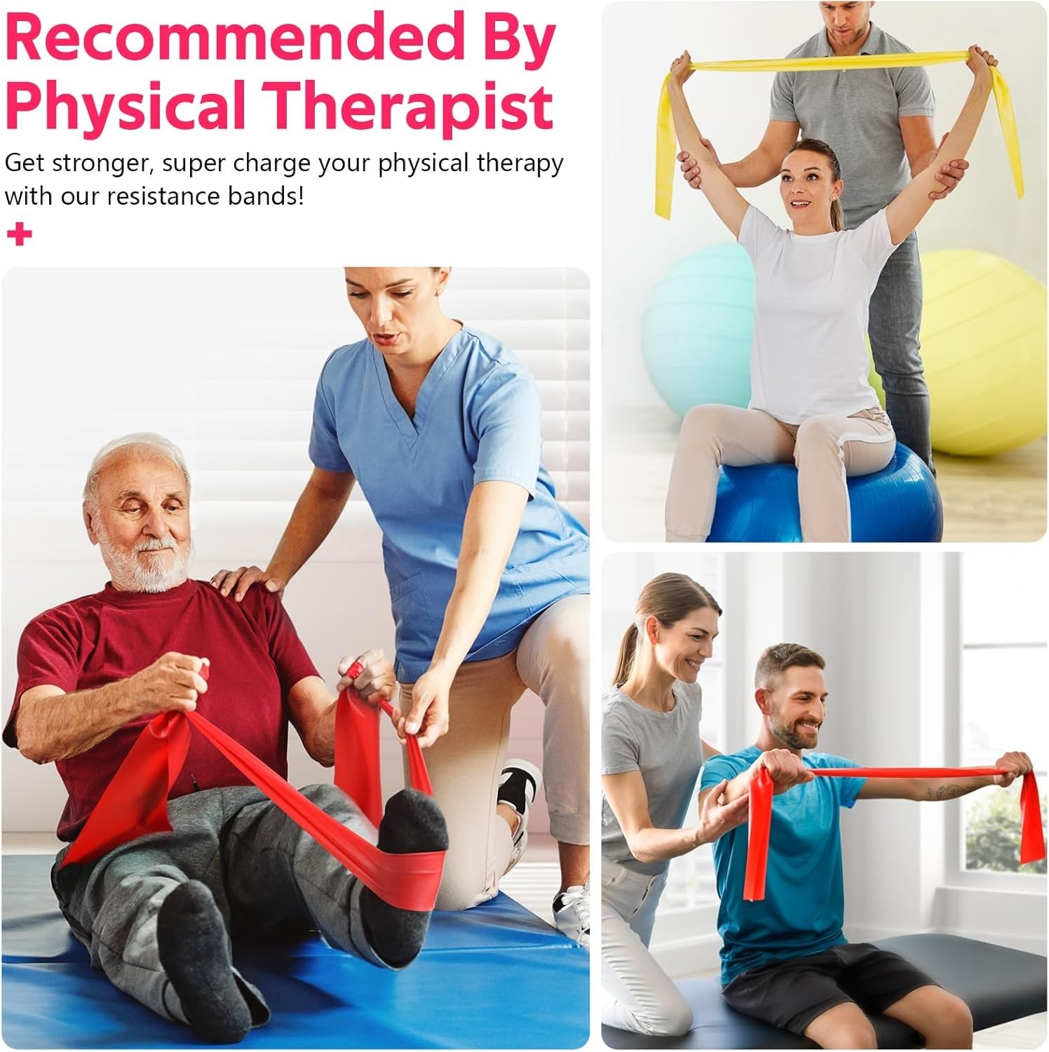 Resistance Bands for Working Out Exercise Bands for Physical Therapy Stretch Rec