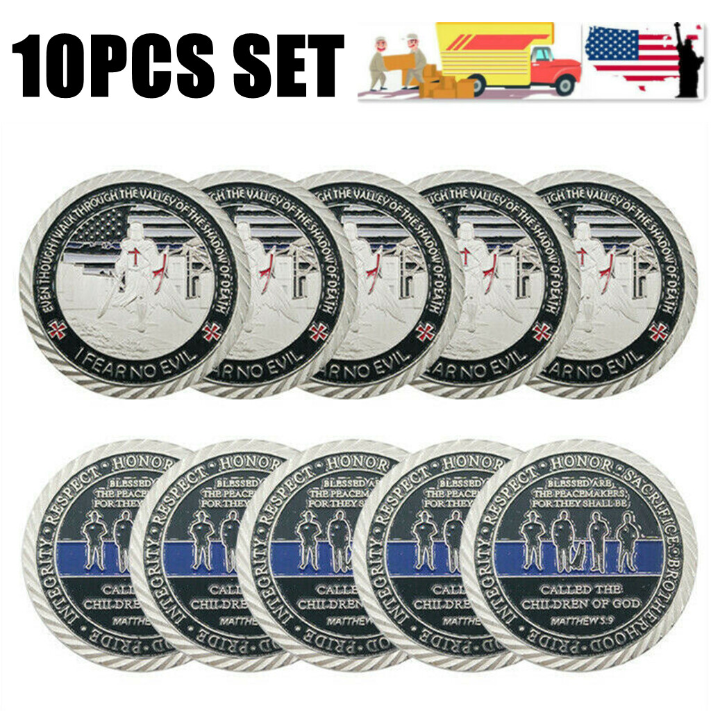 10X Police Officer Coin Police Blue Lives Matter Law Enforcement Challenge Coins