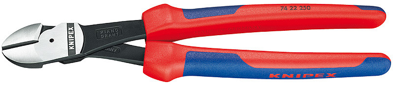 Knipex 7422250SBA High Leverage Diagonal Cutter Black Atramentized w/Grips 10In