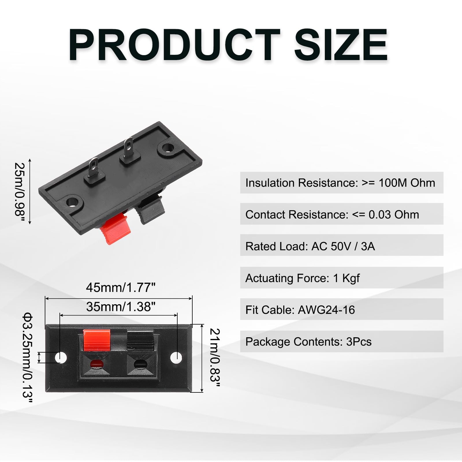uxcell 2 Way Spring Terminal Clip Push Release Connector Plate Jack Socket...