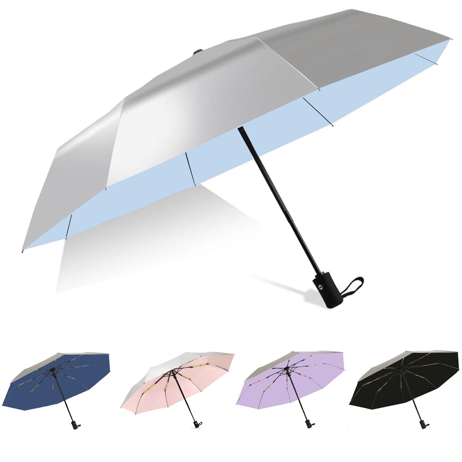 UPF 50+ UV Umbrella for Sun Protection Windproof Sun Umbrella with Titanium C...